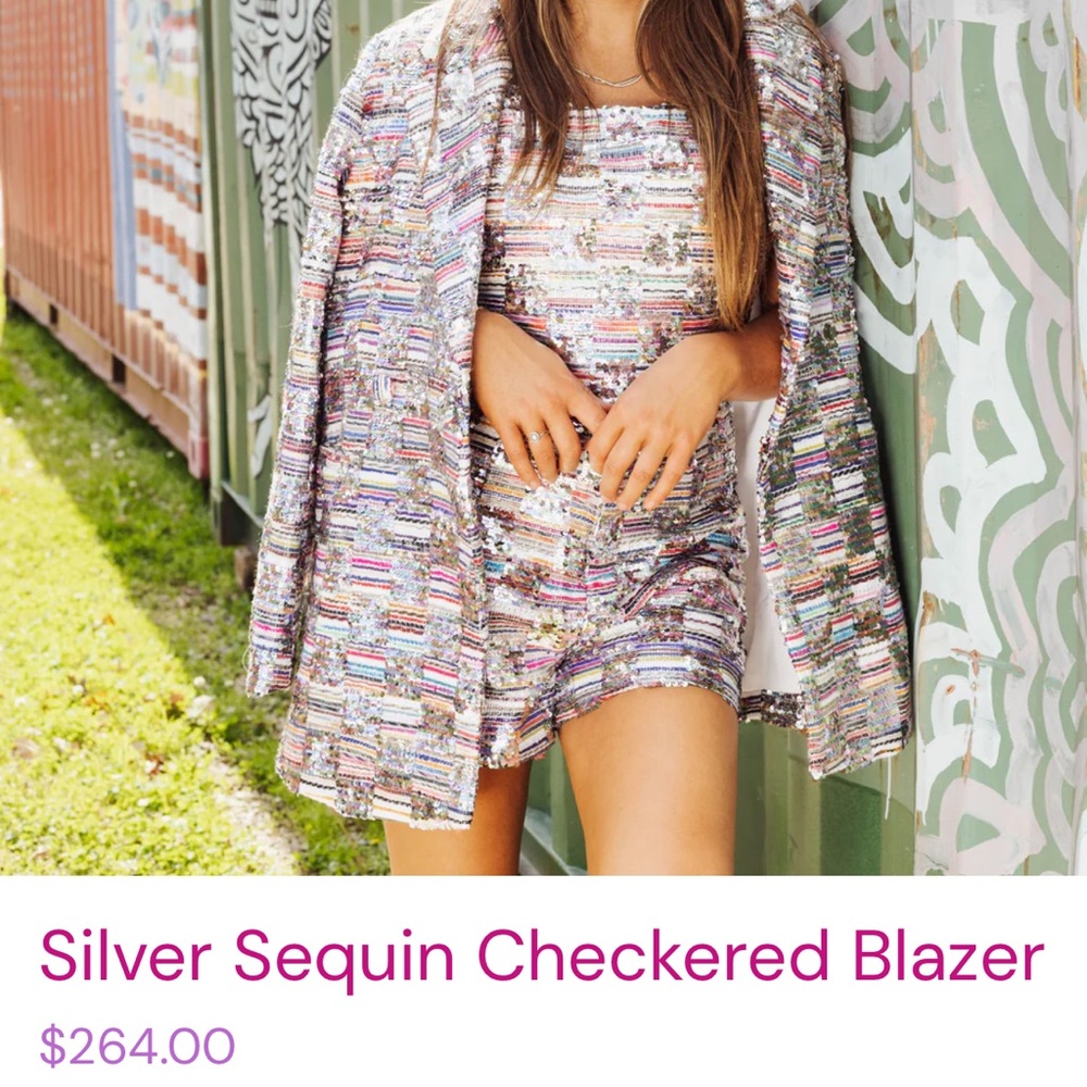 Gorgeous sequin main strip blazer nwt medium